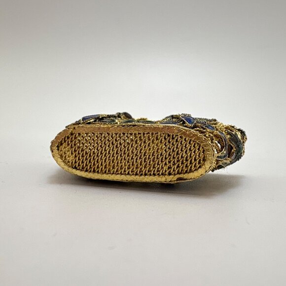 VTG Cloisonne Enamel Butterfly Floral Design Purse Pendant Filigree Design 1x2" - Picture 7 of 13